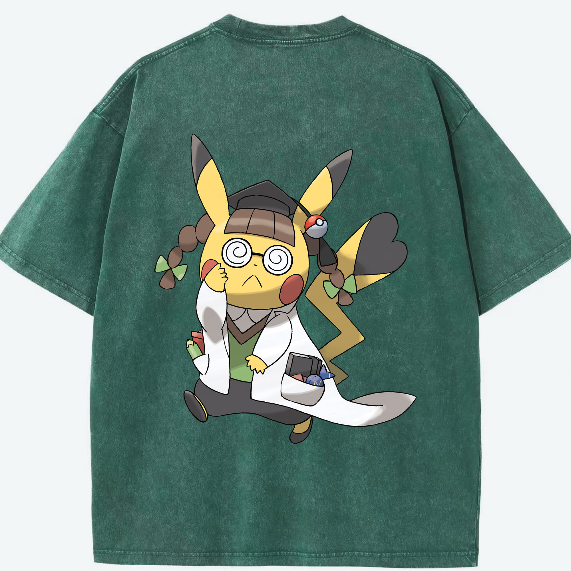 （画像用） ポケットモンスター Pokémon 綿100% ヴィンテージ風 半袖Tシャツ（背面プリント）